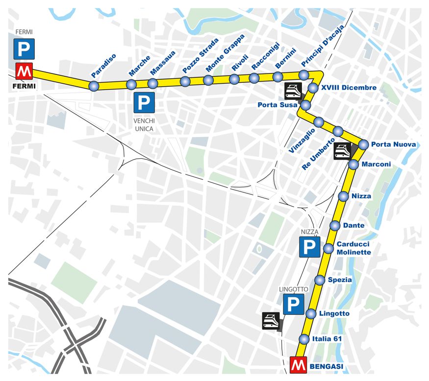 Le stazioni della Linea 1 della Metro di Torino