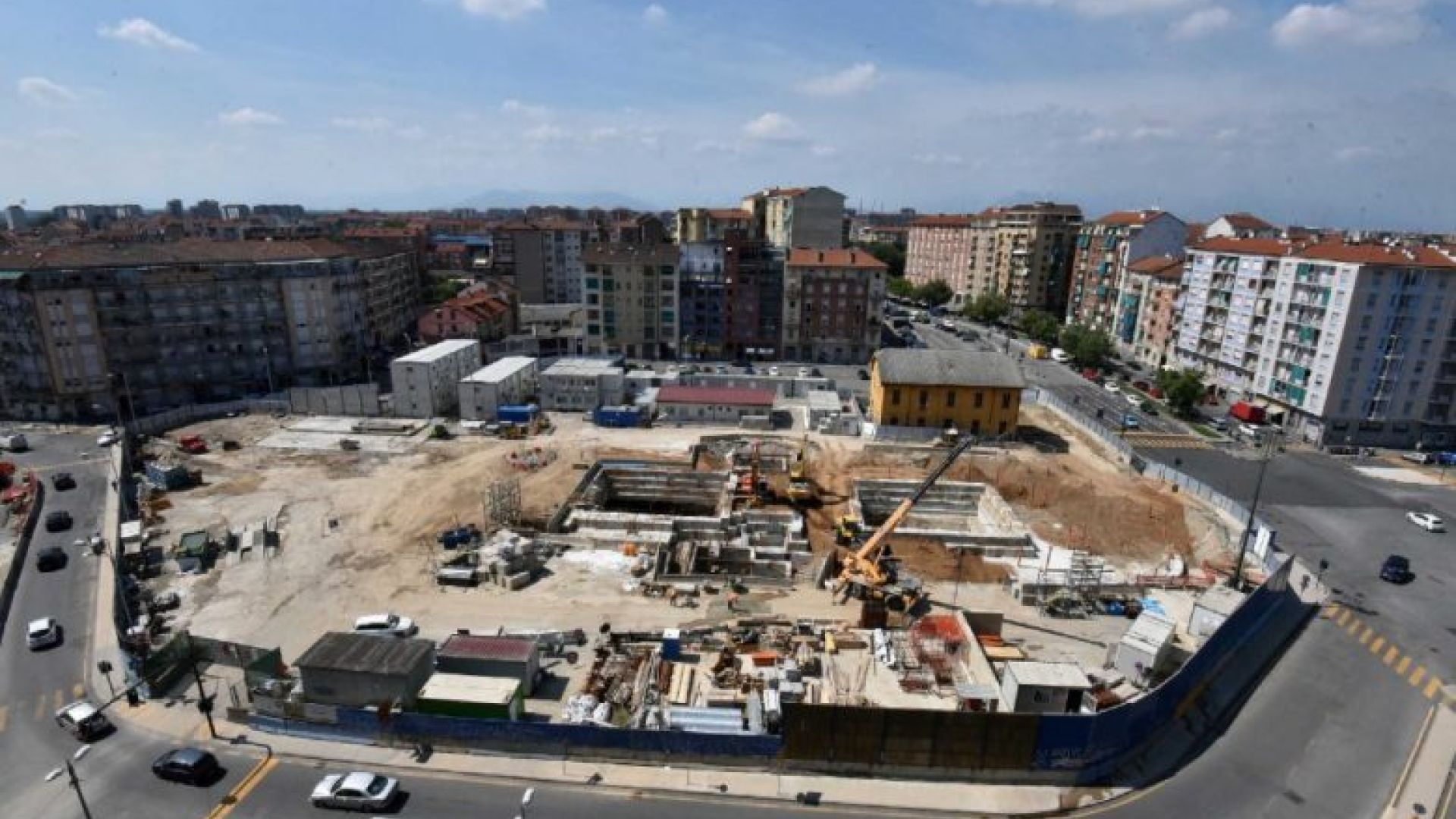 foto della costruzione della linea 2 della metro di Torino